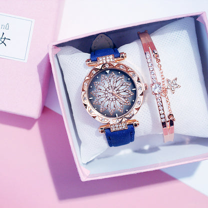 Rotating ladies net red quartz watch casual Limorista