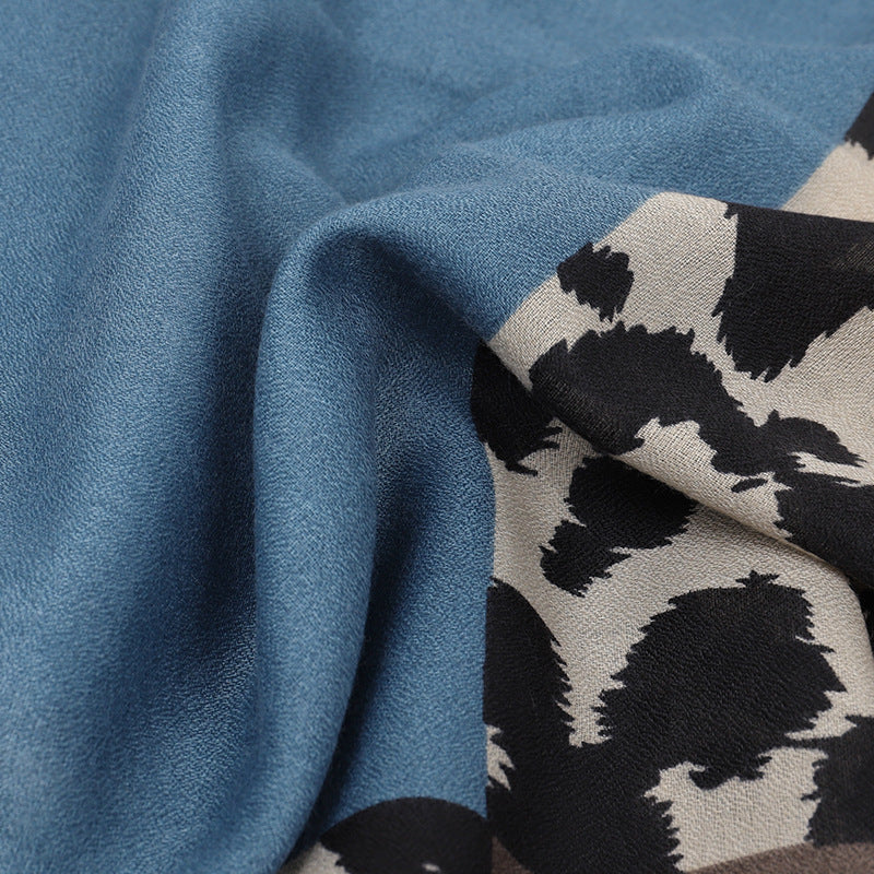Leopard Print Cotton And Linen Scarf Women Printing Long Gauze Scarf Limorista