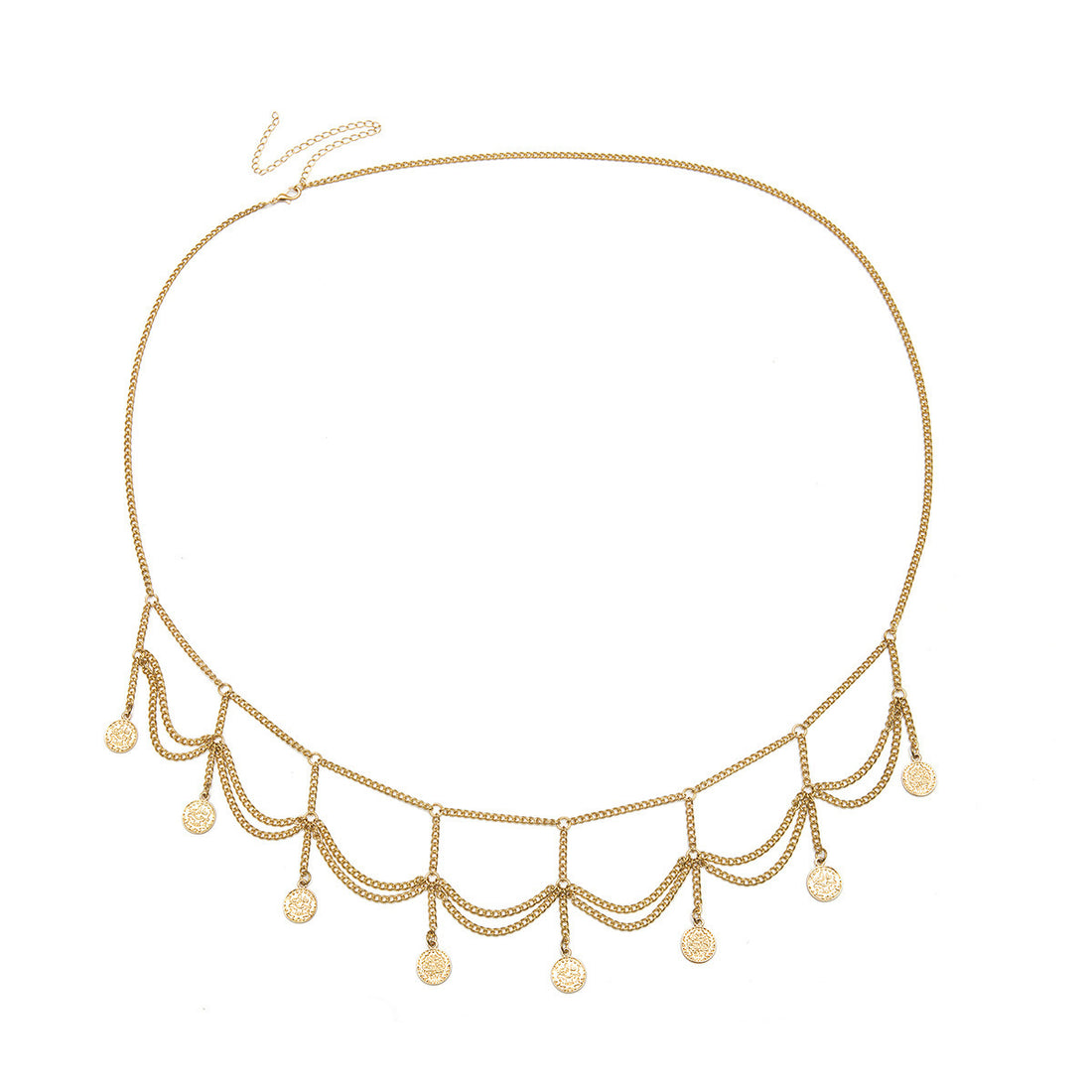 Personality Multi-layer Embossed Coin Tassel Waist Chain Limorista