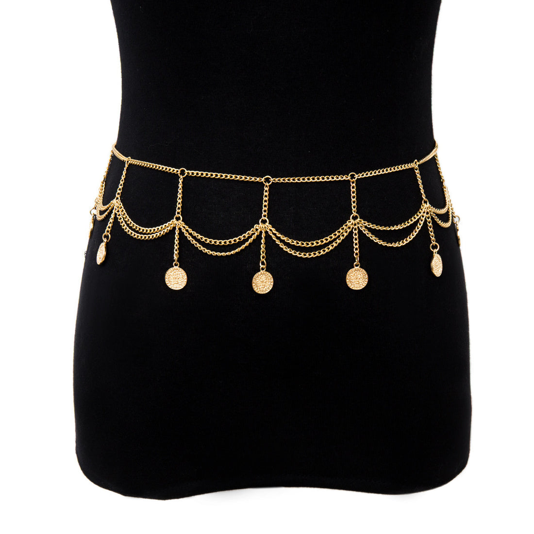 Personality Multi-layer Embossed Coin Tassel Waist Chain Limorista