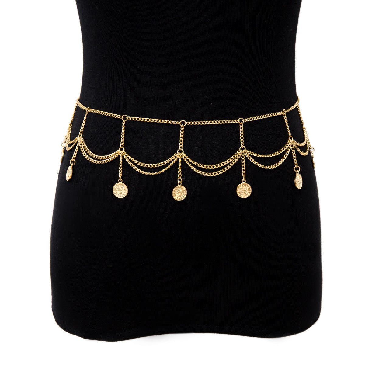 Personality Multi-layer Embossed Coin Tassel Waist Chain Limorista