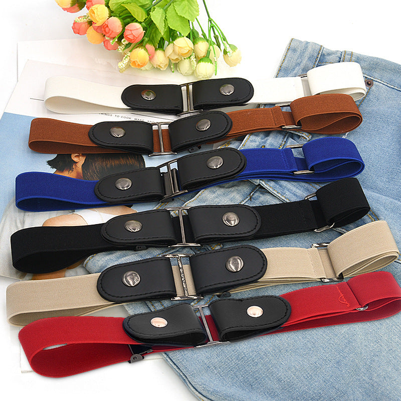 New Slim Elastic Invisible Belt Simple Lazy Belt Fat Elastic Leather Limorista