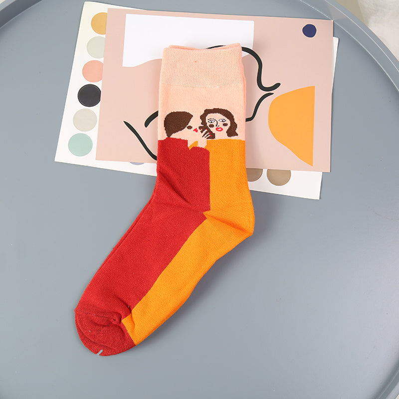Niche Pure Cotton Pile Socks Street Color Matching Socks Limorista