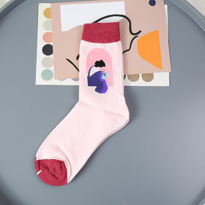 Niche Pure Cotton Pile Socks Street Color Matching Socks Limorista