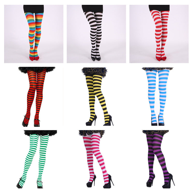 Party Costume Props Striped Pantyhose Halloween Christmas Pantyhose Stockings Limorista