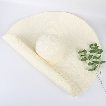 25CM Wide Brim Oversized Beach Hats For Women Large Straw Hat UV Protection Limorista