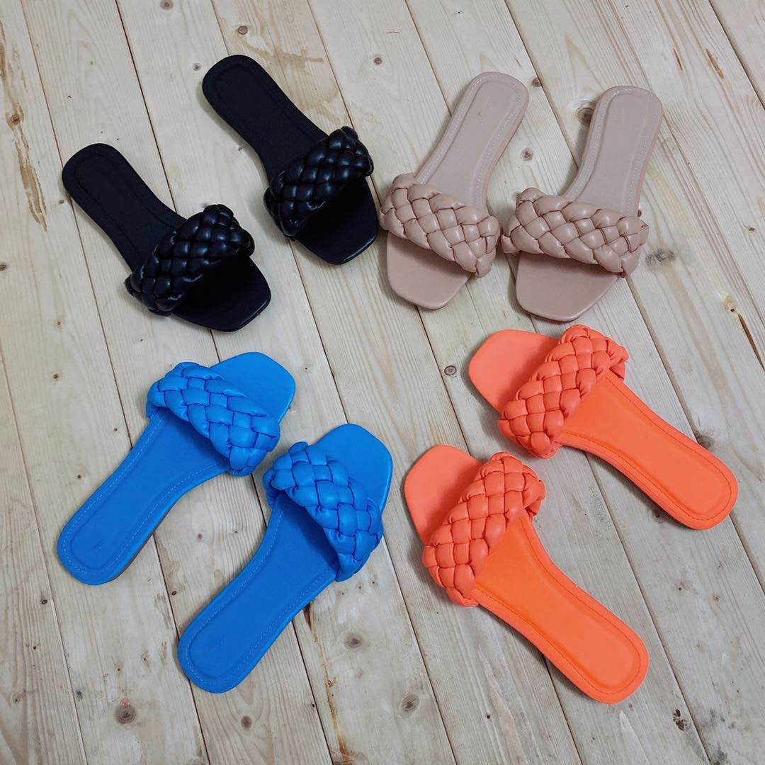 Sponge Woven Slippers Sandals Summer Women&