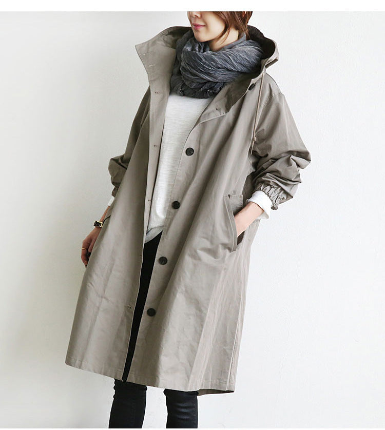 Women Windbreaker Jacket Casual Loose Button Pockets Hooded Quick Dry Windproof Waterproof Clothes For Outdoor Hiking Camping Limorista