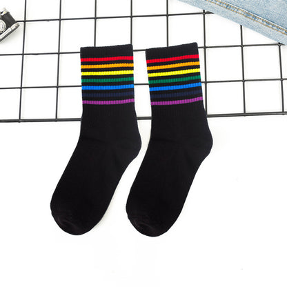 Cotton Wild Striped Men And Women Couple Sports Socks Limorista