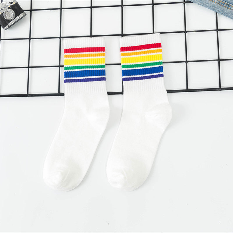Cotton Wild Striped Men And Women Couple Sports Socks Limorista
