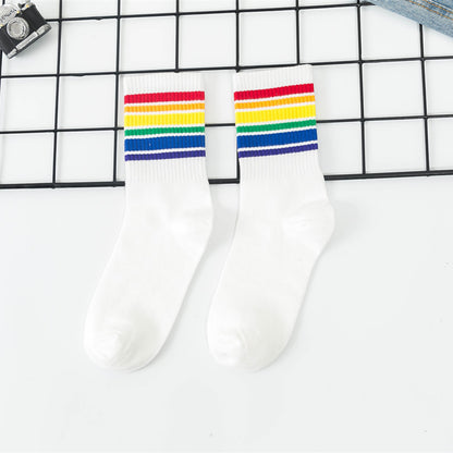 Cotton Wild Striped Men And Women Couple Sports Socks Limorista