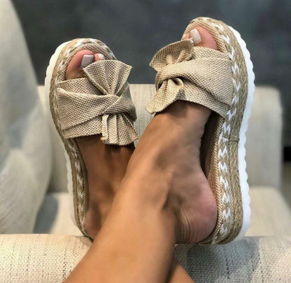 Platform Wedge Heel Ladies Bow Sandals Limorista