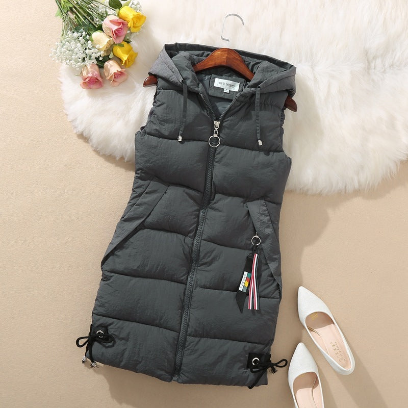 Sleeveless Waistcoat Mid-Length Hooded Waistcoat Limorista
