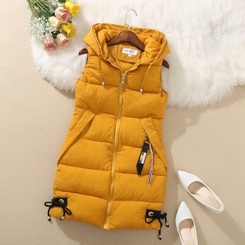 Sleeveless Waistcoat Mid-Length Hooded Waistcoat Limorista