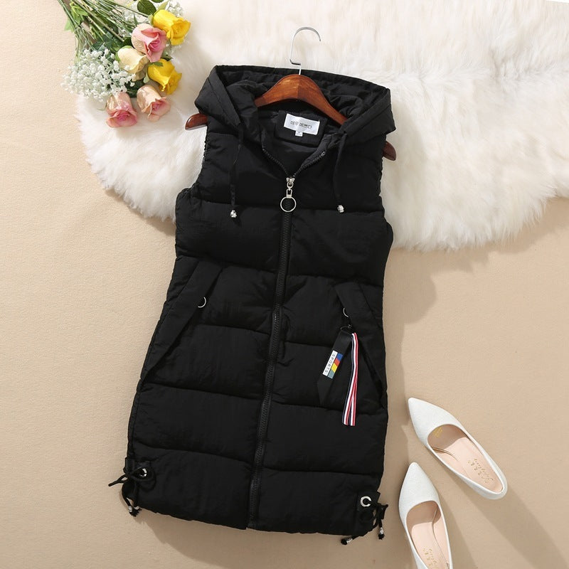 Sleeveless Waistcoat Mid-Length Hooded Waistcoat Limorista