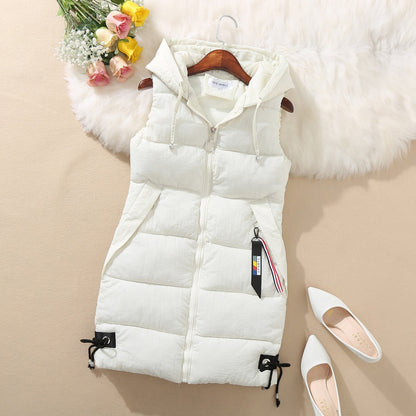 Sleeveless Waistcoat Mid-Length Hooded Waistcoat Limorista