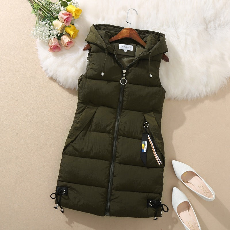Sleeveless Waistcoat Mid-Length Hooded Waistcoat Limorista