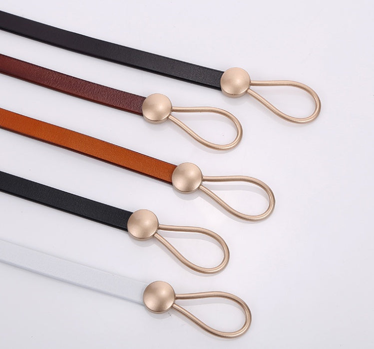 Thin Belt Ladies Fashion Dress With Two-Layer Cowhide Knotted Belt Factory Direct Supply One Generation Belt Limorista