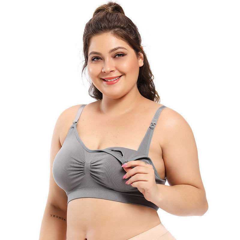 Anti-glare Gathers Front Buckle Breastfeeding Bra Limorista