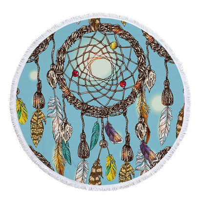 Round Beach Towel Microfiber Beach Mat Limorista