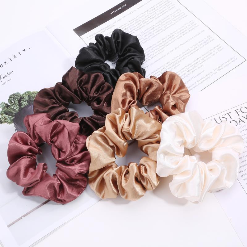 European And American Cloth Circle Head Rope Pure Color Headdress Hair Rope Limorista