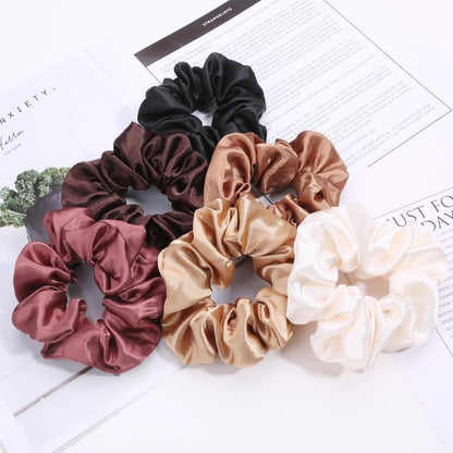 European And American Cloth Circle Head Rope Pure Color Headdress Hair Rope Limorista