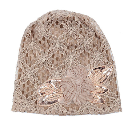 Ladies Double-layer Hollow Lace Confinement Hat Limorista