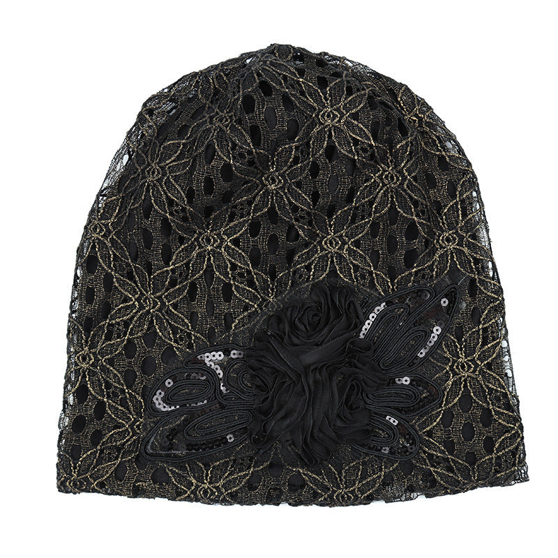 Ladies Double-layer Hollow Lace Confinement Hat Limorista