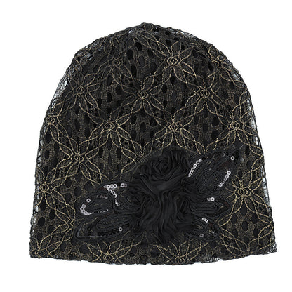 Ladies Double-layer Hollow Lace Confinement Hat Limorista