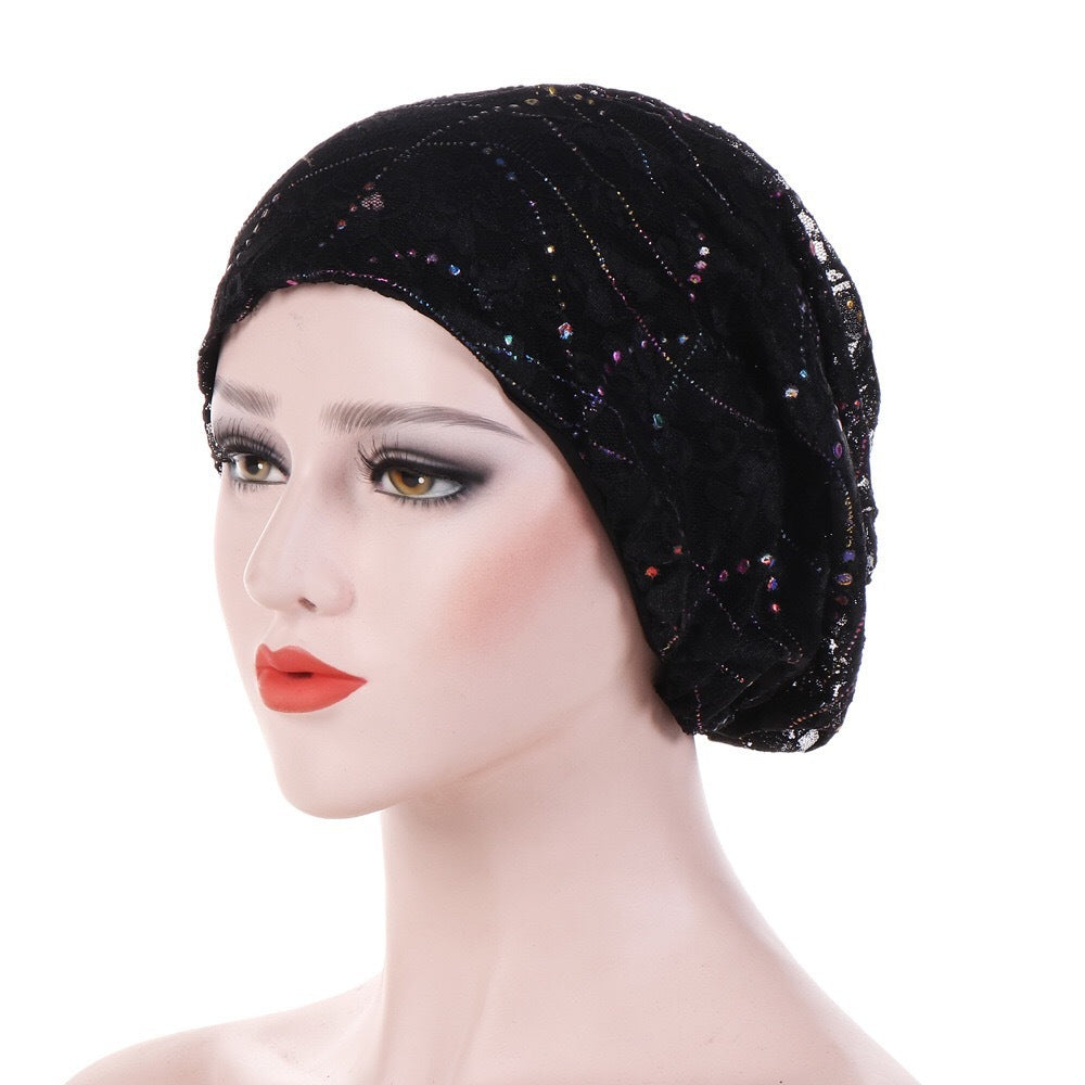 Thin Lace Breathable Baotou Hat Female Spring And Autumn Colorful Epoxy Casual Baotou Hat Limorista