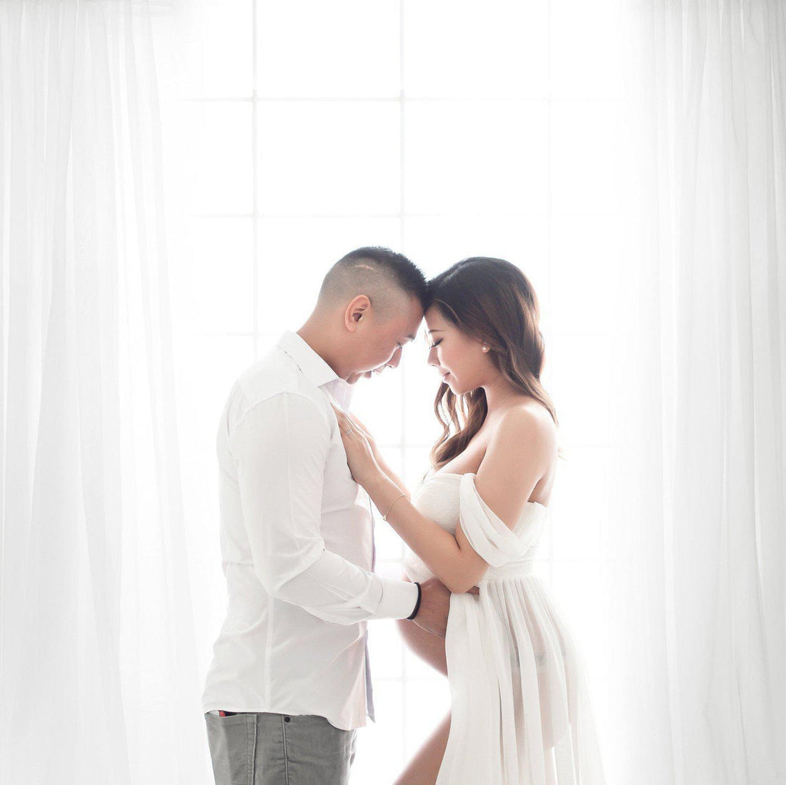 Maternity Photo Dress Front  Mopping Foor Long Skirt Dress Limorista