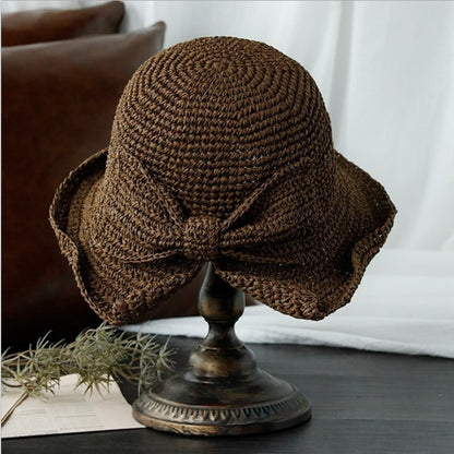 New Wholesale Ladies Summer Sun Visor Round Face French Big Brim Straw Hat Outdoor Sun Hat Fisherman Hat Female Limorista