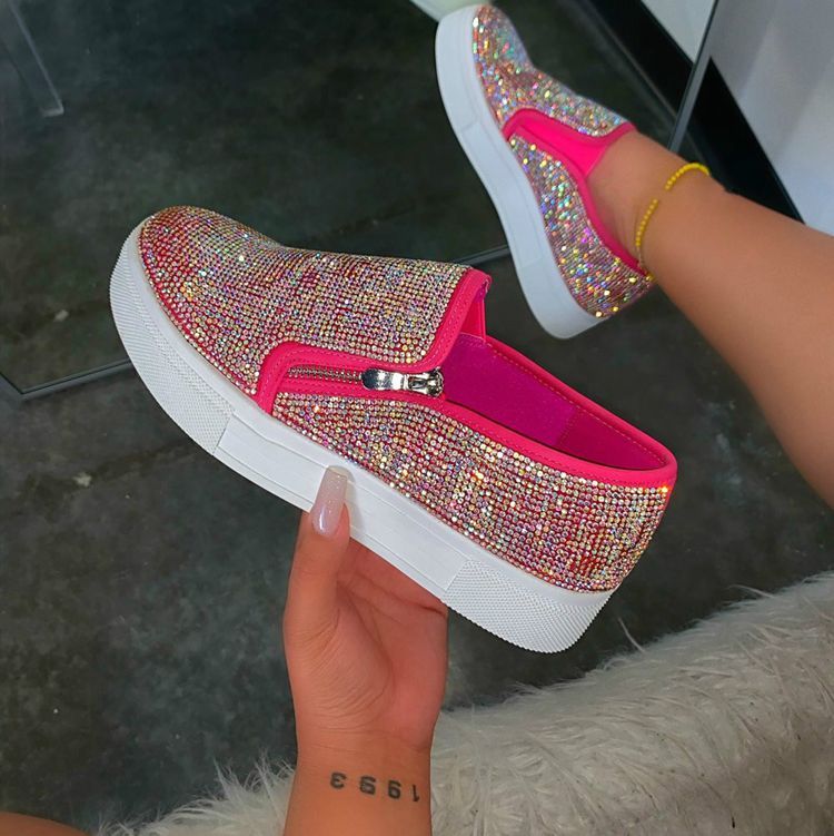 Large Size Rhinestone Flat Casual Single Shoes One Pedal Lazy Shoes Limorista