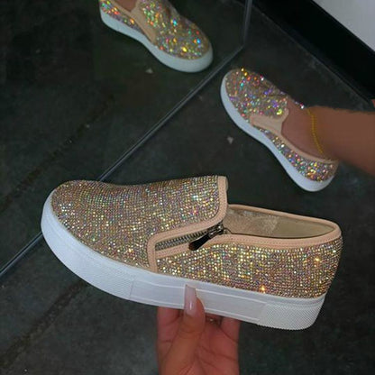 Large Size Rhinestone Flat Casual Single Shoes One Pedal Lazy Shoes Limorista