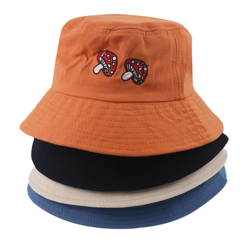Mushroom Embroidery Sun Protection Fisherman Hat Limorista