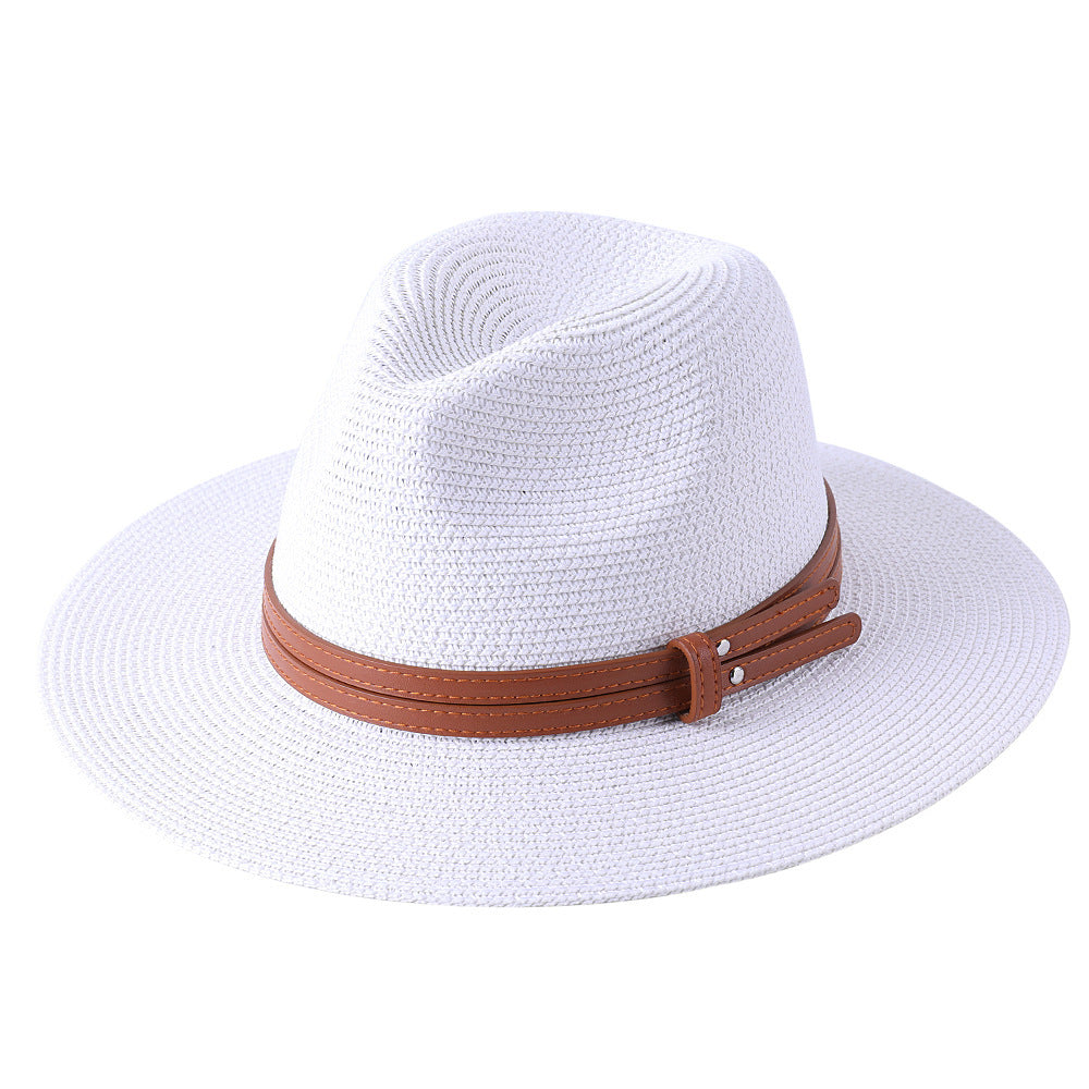 Soft Shaped Straw Hat Women Men Wide Brim Sun  UV Protection Fedora Hat Limorista