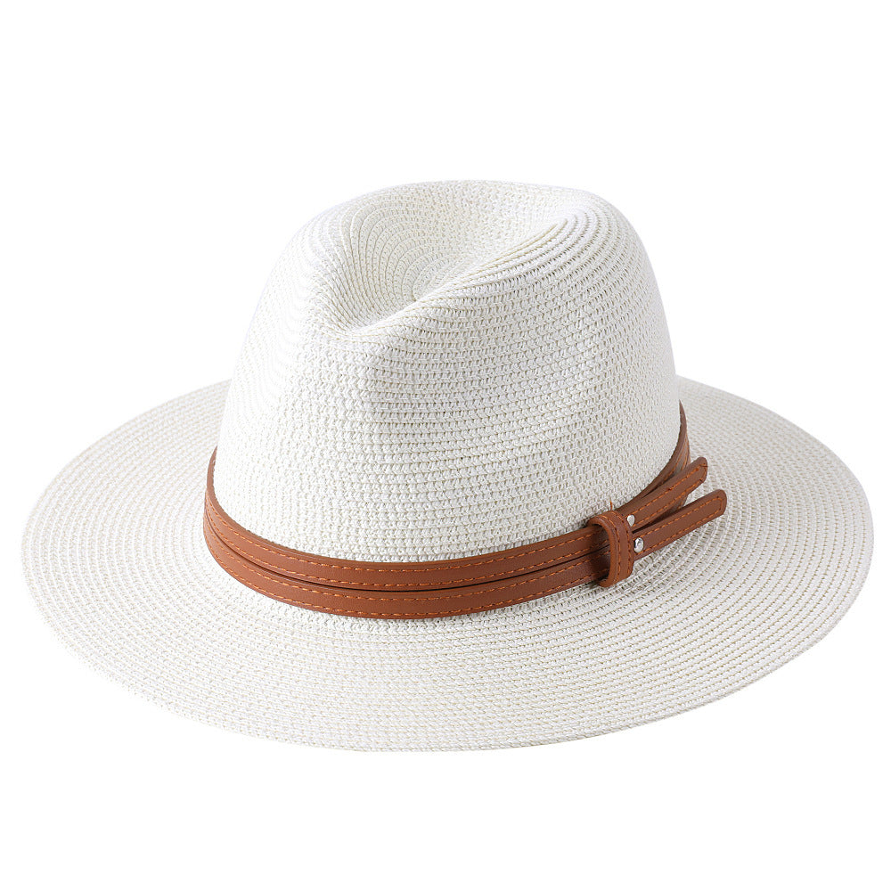 Soft Shaped Straw Hat Women Men Wide Brim Sun  UV Protection Fedora Hat Limorista