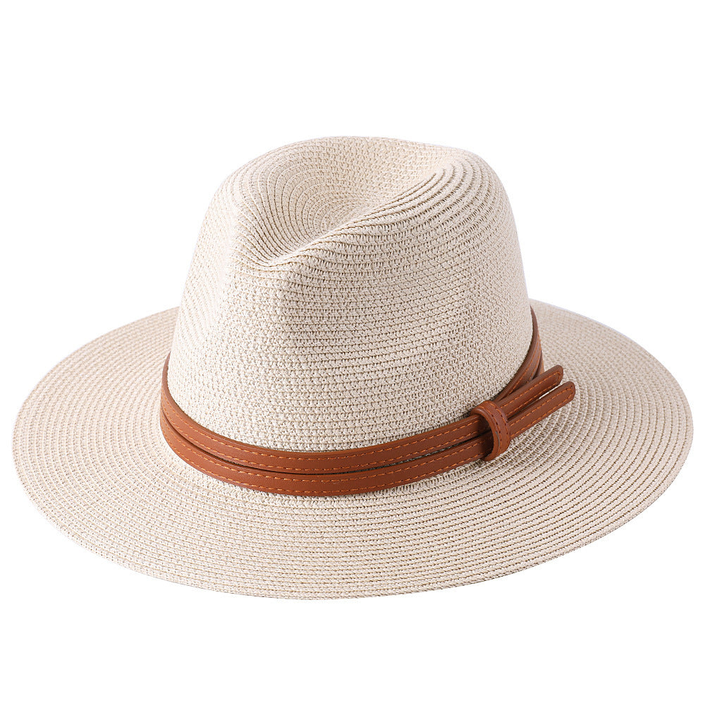 Soft Shaped Straw Hat Women Men Wide Brim Sun  UV Protection Fedora Hat Limorista