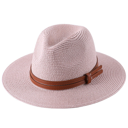 Soft Shaped Straw Hat Women Men Wide Brim Sun  UV Protection Fedora Hat Limorista
