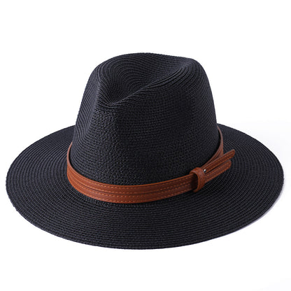 Soft Shaped Straw Hat Women Men Wide Brim Sun  UV Protection Fedora Hat Limorista