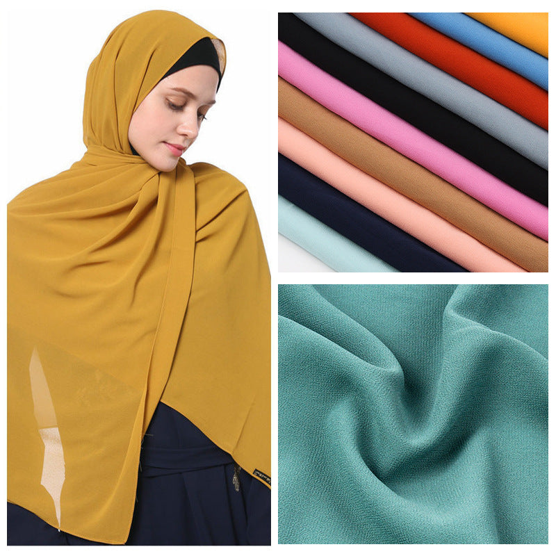 70x180cmMonochrome Pearl Chiffon Hijab Scarf Limorista