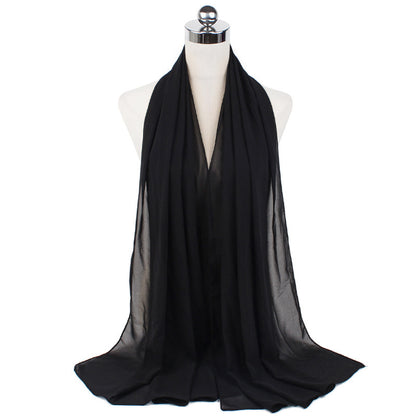 70x180cmMonochrome Pearl Chiffon Hijab Scarf Limorista