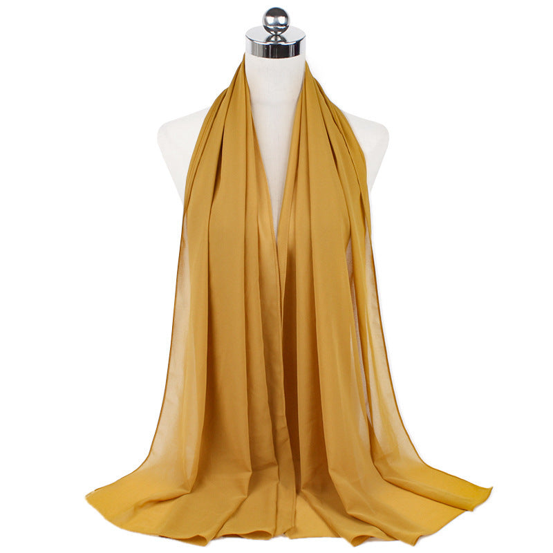 70x180cmMonochrome Pearl Chiffon Hijab Scarf Limorista