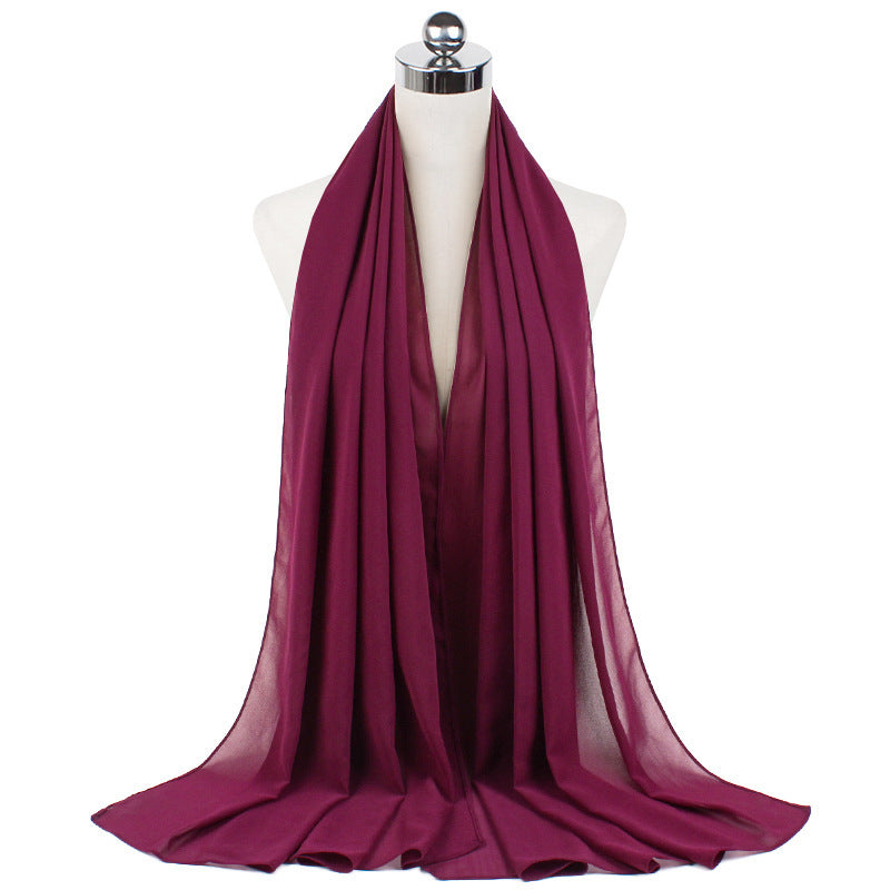 70x180cmMonochrome Pearl Chiffon Hijab Scarf Limorista