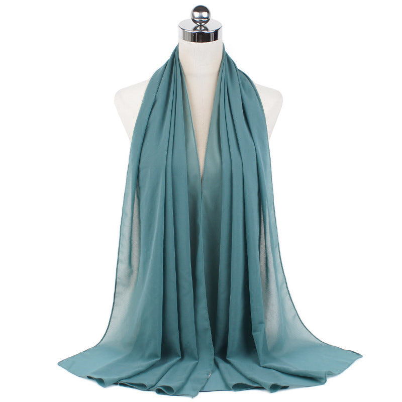 70x180cmMonochrome Pearl Chiffon Hijab Scarf Limorista