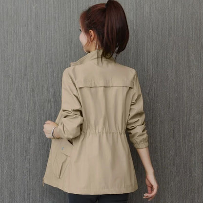 Korean Style Windbreaker With Waist And Slim Limorista