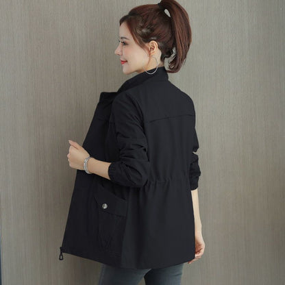 Korean Style Windbreaker With Waist And Slim Limorista