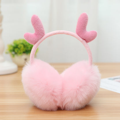 New Cute Rabbit Ears Bowknot Earmuffs For Ladies Winter Rabbit Fur Earmuffs Limorista