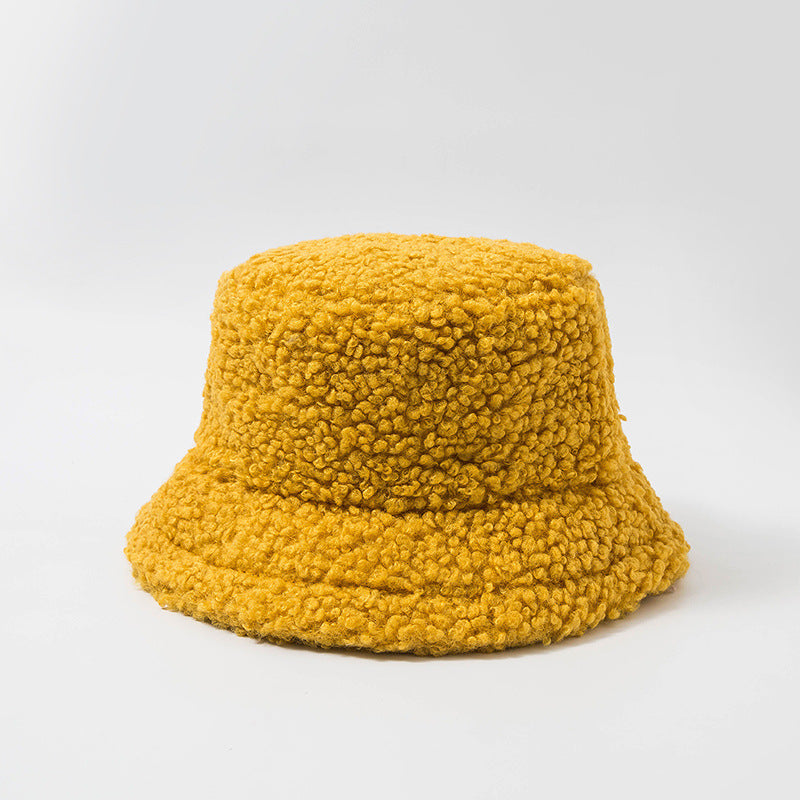 Hat Female Winter Korean Version Of The Tide Wild Japanese Net Red Lamb Hat Fisherman Hat Autumn And Winter Warm Plush Basin Hat Limorista