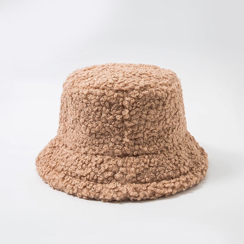 Hat Female Winter Korean Version Of The Tide Wild Japanese Net Red Lamb Hat Fisherman Hat Autumn And Winter Warm Plush Basin Hat Limorista
